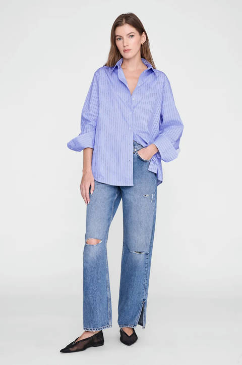 Anine Bing — Essie Shirt - Blue Stripe