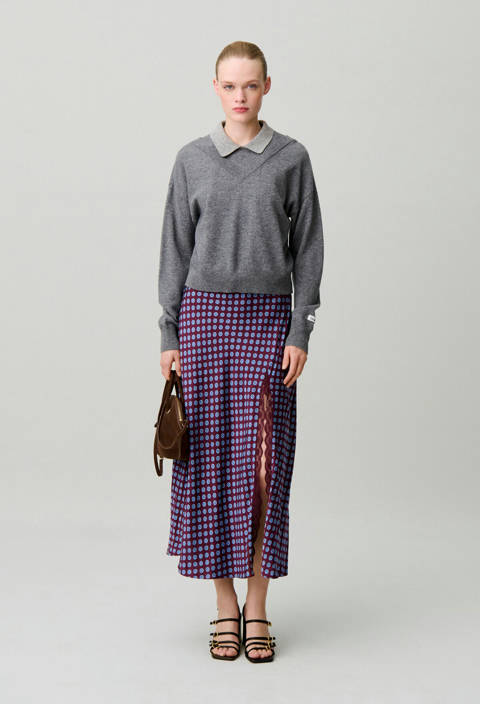 Claudie Pierlot — Pull col v laine – Gris