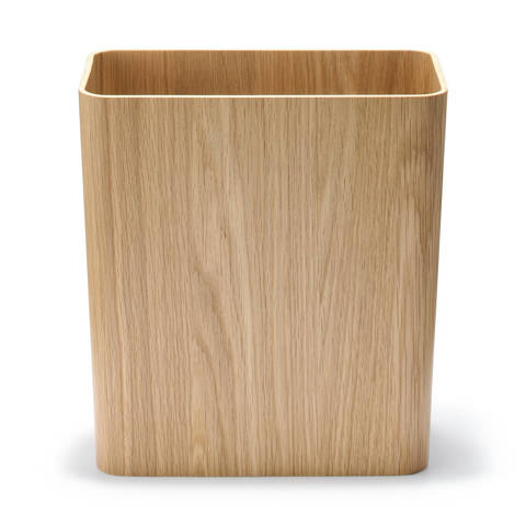 MUJI — Poubelle rectangulaire en bois avec cadre en métal