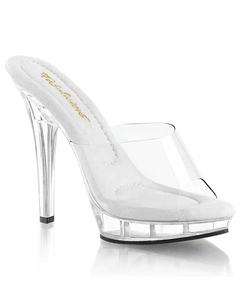 Fabulicious — Mules Transparentes LIP-101 : L'Icône Glamour LBDHT – Transparent