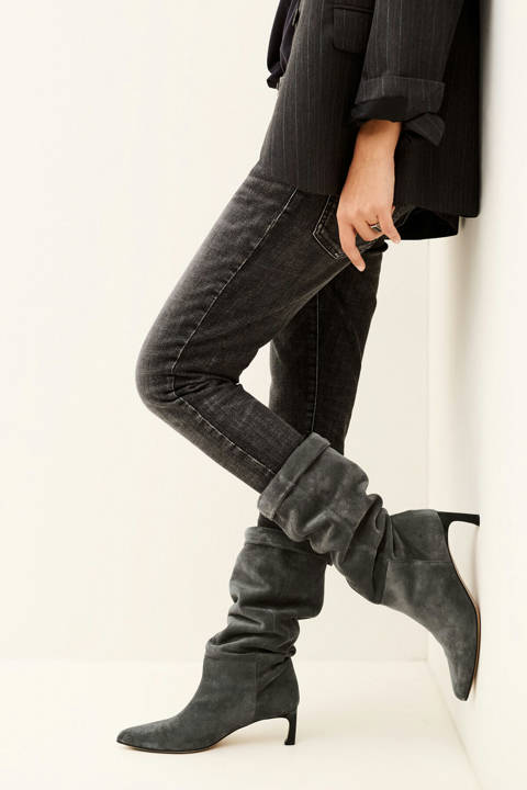 ba&sh — Bottes High Carla Suede – Gris