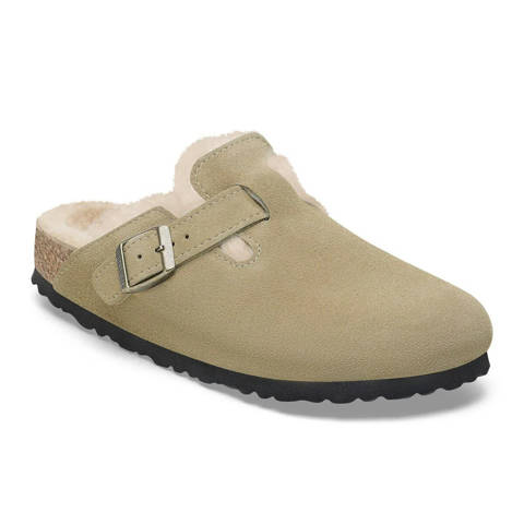 Birkenstock — Boston Shearling Suede Leather – Taupe