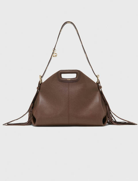 Maje — Sac Miss M en cuir grainé – Marron