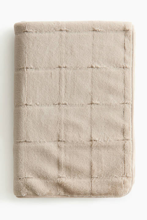 H&M Home — Plaid duveteux – Beige clair/Beige