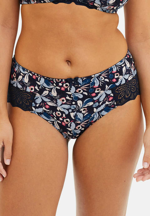 Sans Complexe — Shorty Flora Imprimé Floral Bleu & Rose Pale