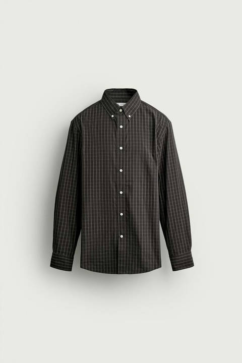 Zara — Chemise regular fit à carreaux coton