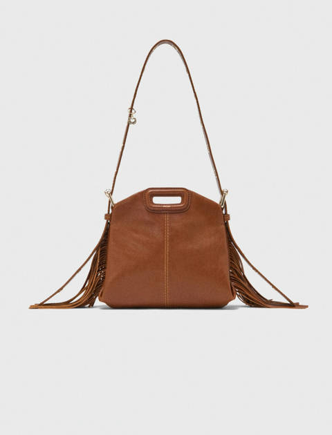 Maje — Sac Miss M mini en cuir lisse – Tabac