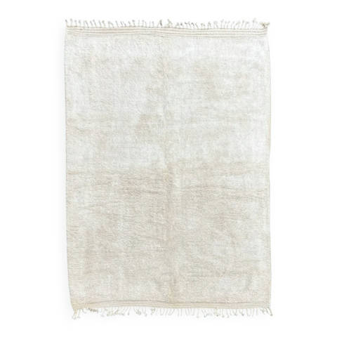 Selency — Tapis marocain Mrirt sur mesure en laine naturelle écrue – Fait main dans l’Atlas