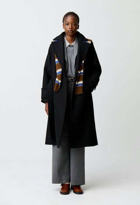 Claudie Pierlot — Manteau mi-long laine mélangée – Noir