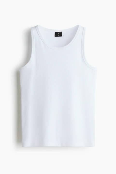 H&M — Débardeur côtelé Slim Fit
