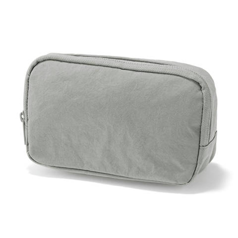 MUJI — Sac zippé en nylon texturé - Grand