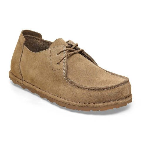 Birkenstock — Utti Lace Suede Leather – Solid Gray Taupe