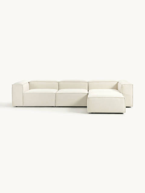 Westwing — Canapé d'angle modulable 4 places avec pouf Lennon