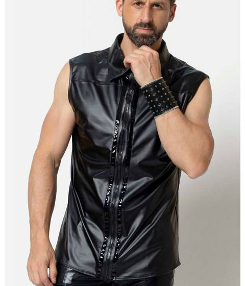 Catanzaro — La Chemise Sans Manches en Wetlook et Vinyle Chuck