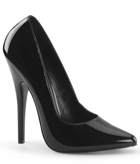 Devious — Escarpins Classiques DOMINA-420 Talon Stiletto 14 cm – Noir Vernis
