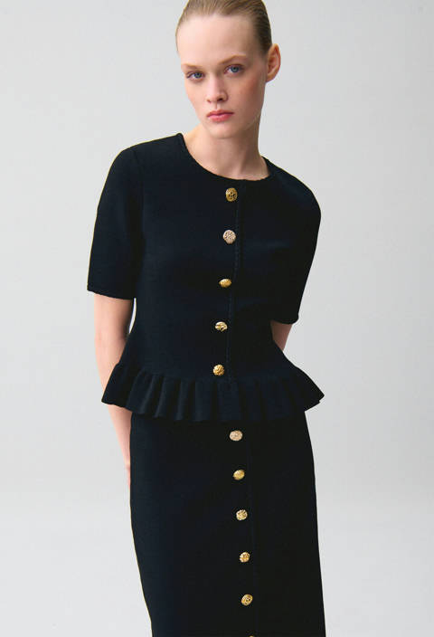 Claudie Pierlot — Top maille col rond – Noir
