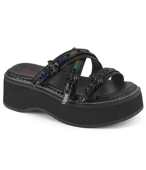 DEMONIA Cult — Mules à Plateforme et Boucles Chauve-Souris Emily-07