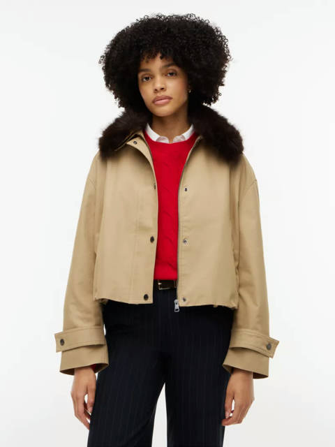 Tommy Hilfiger — Bomber oversize à col en fausse fourrure