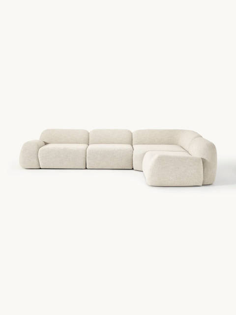 Westwing — Canapé d'angle modulable 4 places en bouclette Wolke