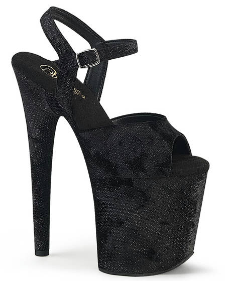 Pleaser — Sandales Plateforme Enrobée Pleaser FLAMINGO 809WR – Noir Pailette