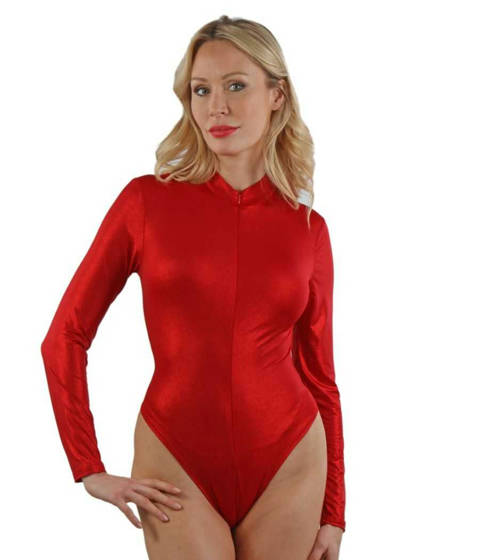 Soisbelle — L'Éclat du Métal Rouge : Body Lamé Manches Longues