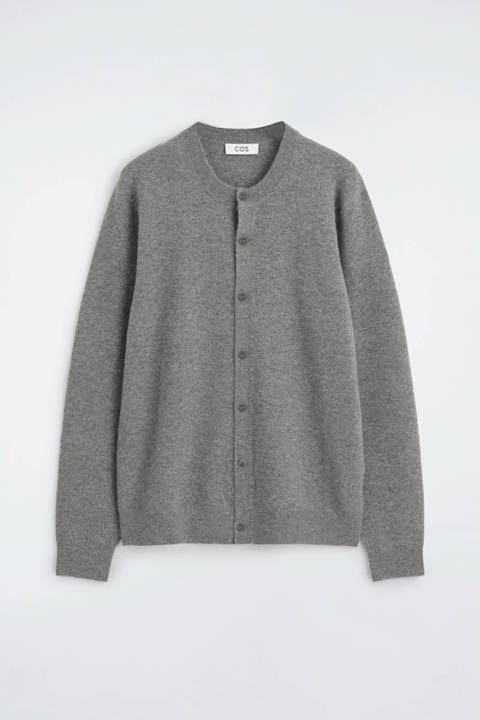 COS — Cardigan à col rond en pur cachemire