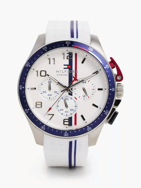 Tommy Hilfiger — Montre à chronographe et bracelet blanc