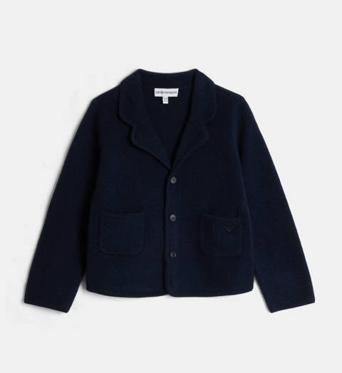 Emporio Armani Junior — Blazer en maille de laine vierge