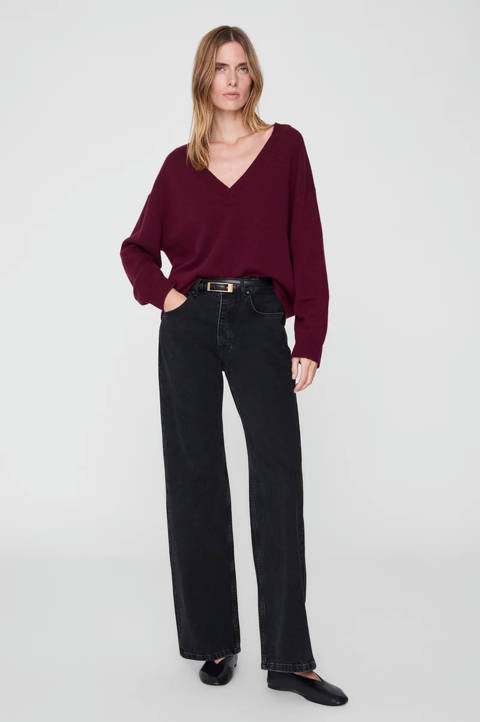 Anine Bing — Lee Sweater - Burgundy