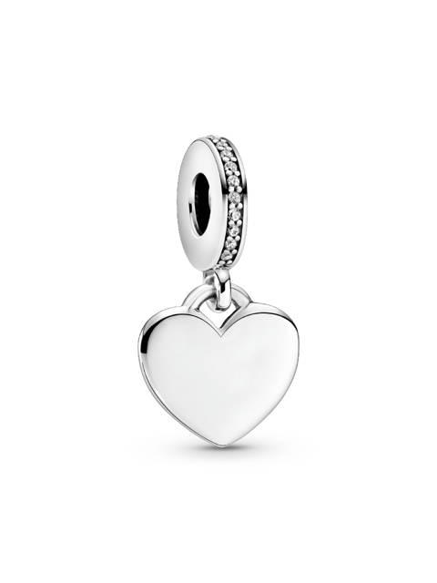 Pandora — Charm pendant plaque cœur gravable