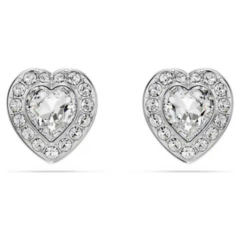 Swarovski — Swarovski Clous d'oreilles Ariana Grande x Swarovski Tailles variées, Cœur, Blanches, Métal rhodié