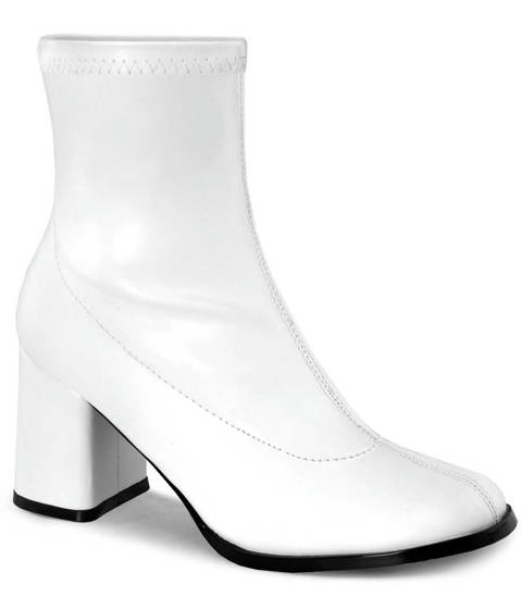 Funtasma — Bottines Rétro Gogo à Talon Bloc GOGO-150 Funtasma – Blanc Mat