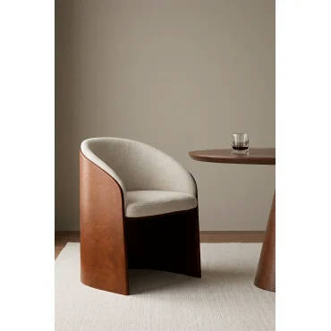 Sklum — Chaise en chêne et bouclé Keluna