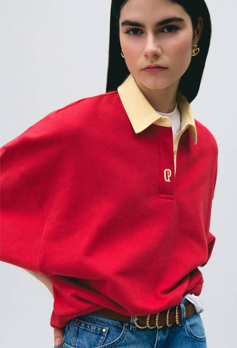 Claudie Pierlot — Sweatshirt oversize coton – Rouge