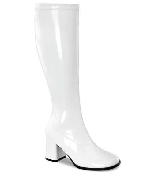 Funtasma — Bottes Gogo Mollets Larges GOGO-300WC Funtasma – Blanc vernis