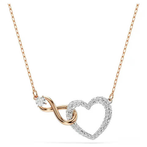 Swarovski — Swarovski Collier Hyperbola Infini et cœur, Blanc, Finition mix de métal