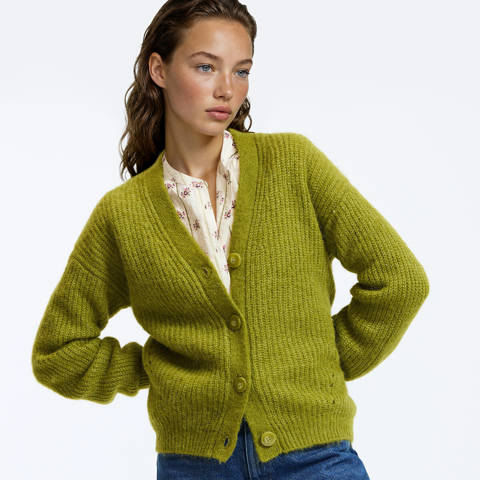 La Redoute Collections — Gilet col V, alpaga mélangé, Signature GILDAS