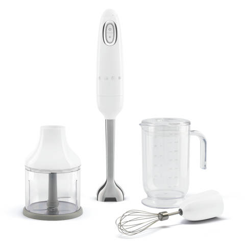 Smeg — Mixeur plongeant avec accessoires Blanc Esthétique Années 50 HBF03WHEU