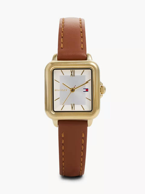 Tommy Hilfiger — Montre en cuir à cadran rectangulaire