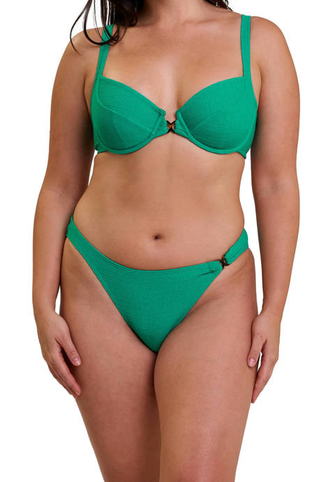 Sans Complexe — Haut de maillot de bain avec armatures Glamourous Textured Vert Tropical