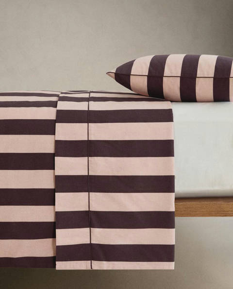 Zara Home — Housse de couette coton délavé rayures