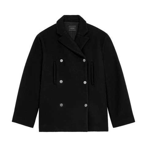 Longchamp — Caban – Drap de laine - Noir