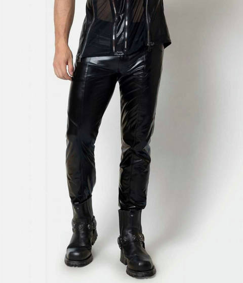 Catanzaro — Pantalon Joss Homme – Wetlook Noir Souple et Soyeux