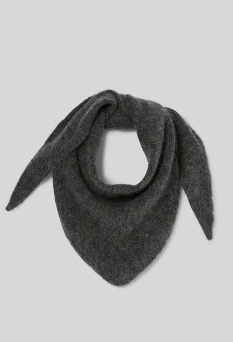 Claudie Pierlot — Foulard triangle maille poilue – Gris chine