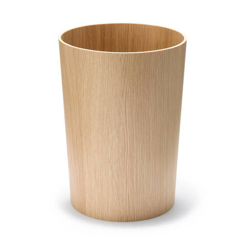 MUJI — Poubelle ronde en bois avec cadre en métal