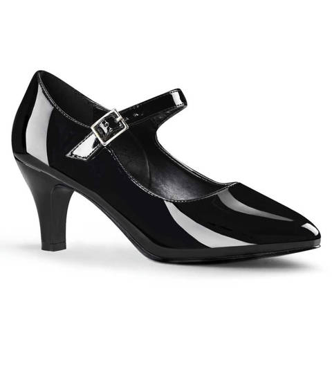 Pleaser — Le Prestige Absolu Divine-440 : La Mary Jane D'Orsay – Noir Vernis