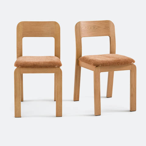 La Redoute Interieurs — Lot de 2 chaises rembourrées en chêne massif Talet