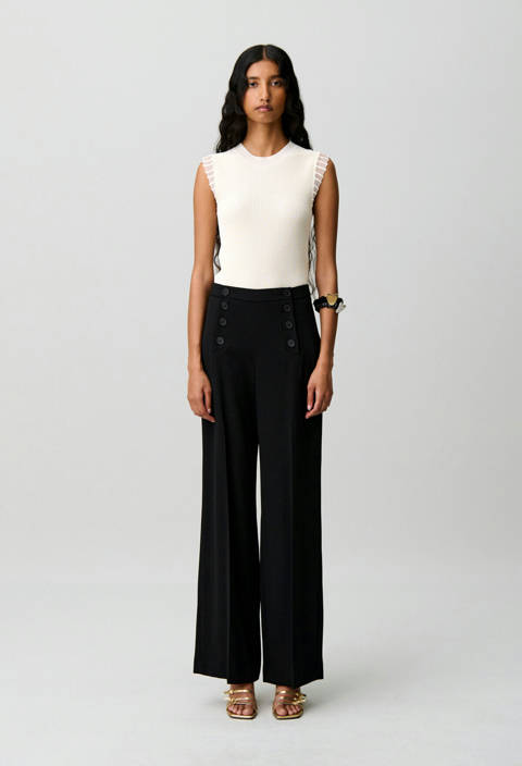 Claudie Pierlot — Pantalon à pont – Noir
