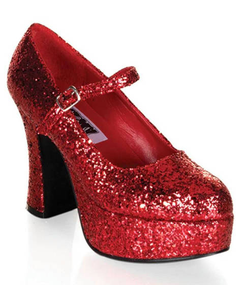 Funtasma — Escarpins Mary Jane MARYJANE-50G à Paillettes Rouges et Plateforme