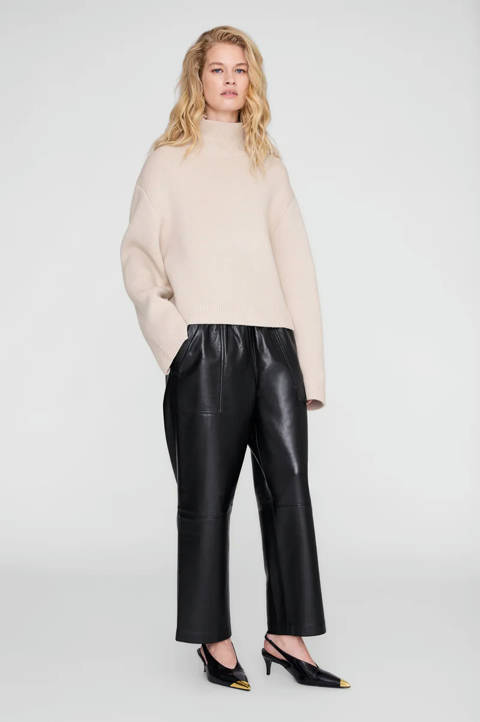 Anine Bing — Billy Pant - Black Recycled Leather
